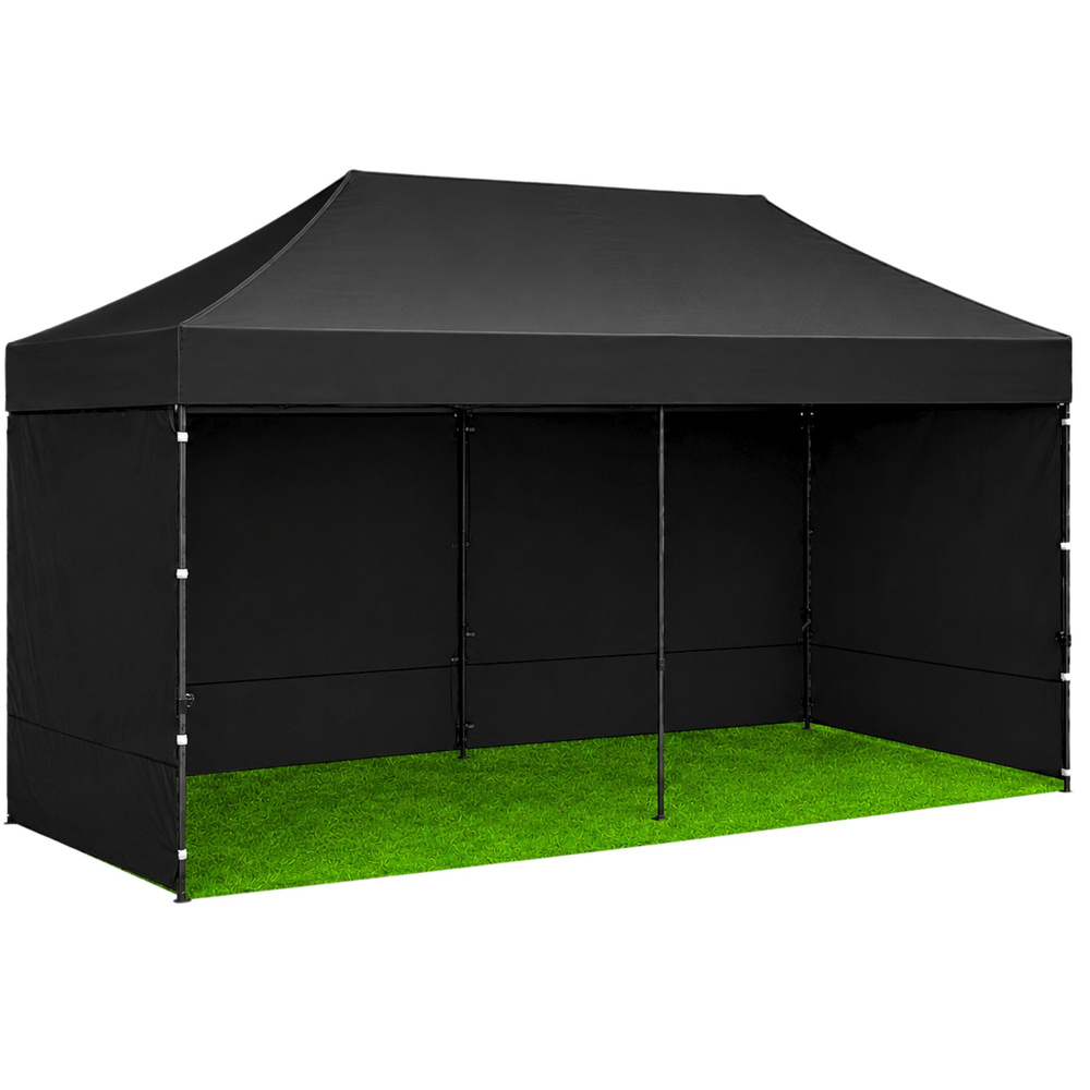 Skládací párty stan 3 × 6 m černý - Obrázek 2
