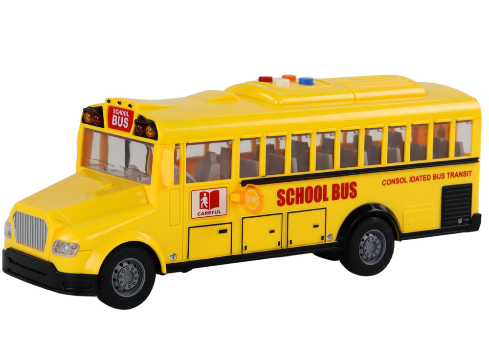 Školní autobus s třecím pohonem 1:16 žlutý - Obrázek 2