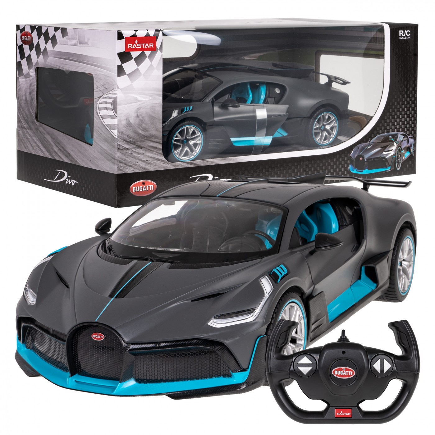 Autíčko na dálkové ovládání R/C Bugatti Divo 1:14 stříbrné