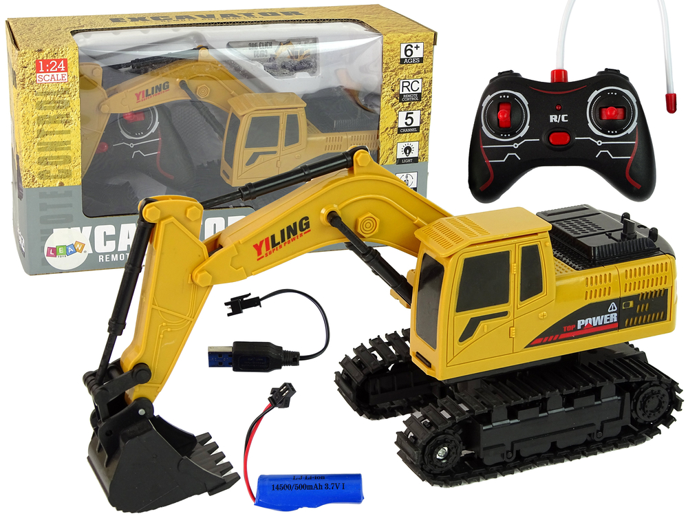 Bagr na dálkové ovládání R/C 1:24 žlutý