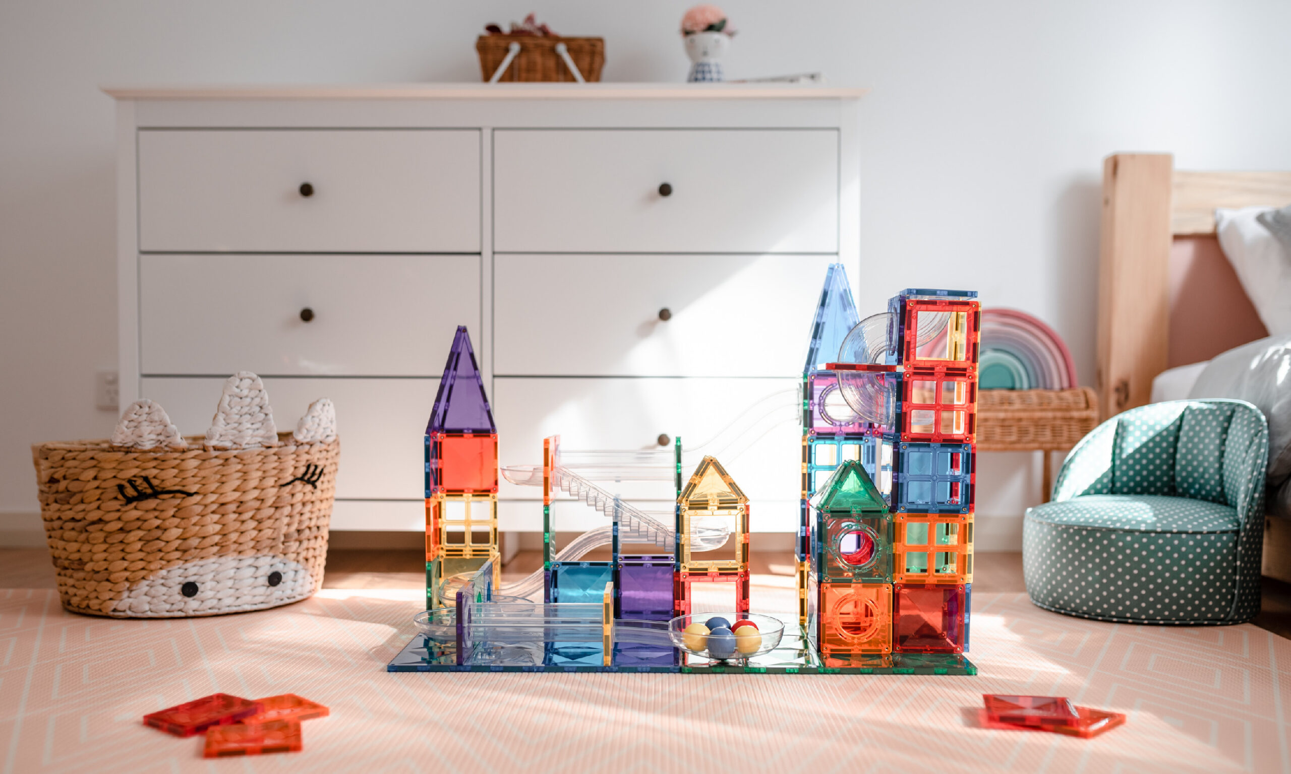 Connetix Connetix Tiles - Magnetická Stavebnice Duhová Kuličková Dráha 92 ks - Obrázek 2
