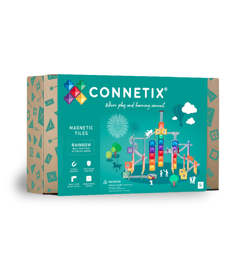 Connetix Connetix Tiles - Magnetická Stavebnice Duhová Kuličková Dráha 92 ks