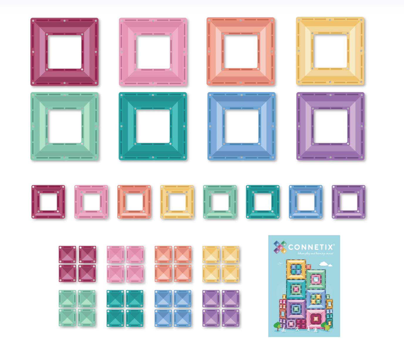 Connetix Connetix Tiles - Magnetická Stavebnice Pastel portal 48 ks - Obrázek 2