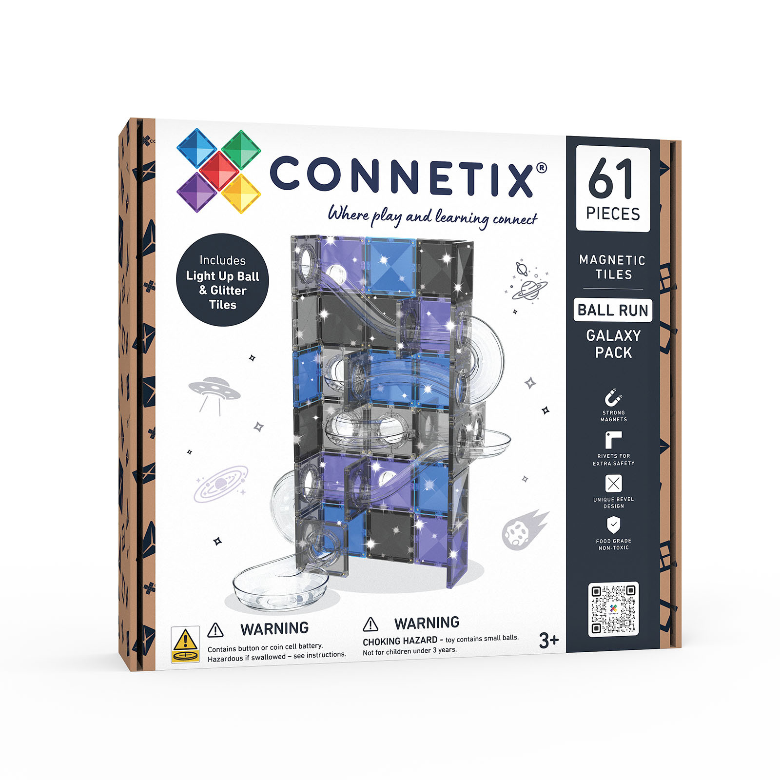 Connetix Connetix Tiles - Magnetická kuličková dráha Galaxy 61 ks