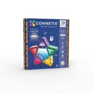 Connetix Tiles - Magnetická stavebnice se světelným LED dílkem 28ks