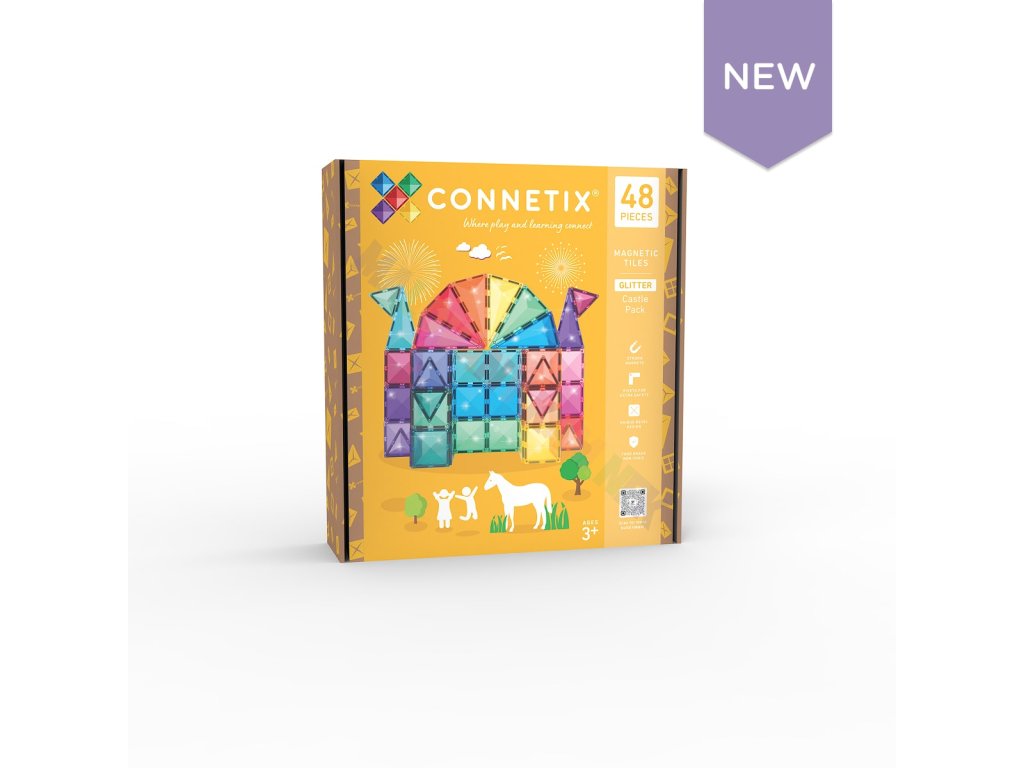 Connetix Tiles - Magnetická stavebnice třpytivý zámek