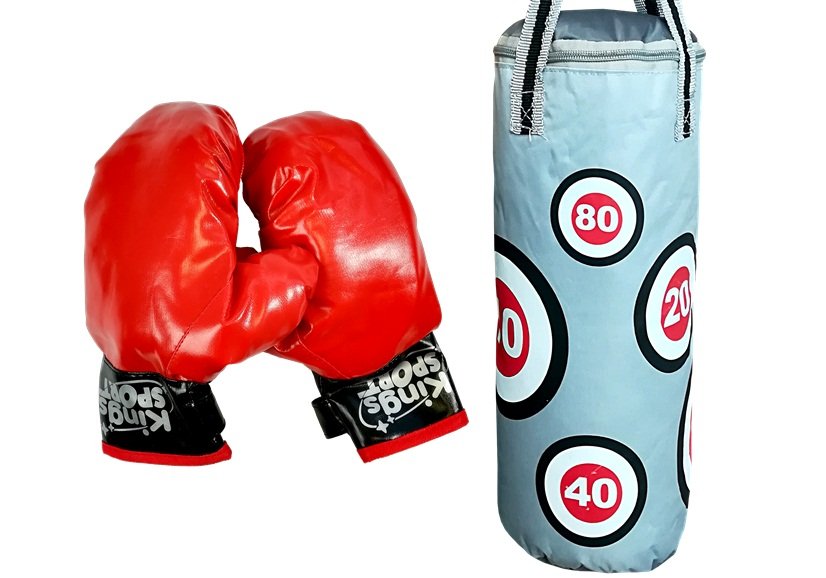 Dětský boxovací pytel a rukavice 57 x 18 cm