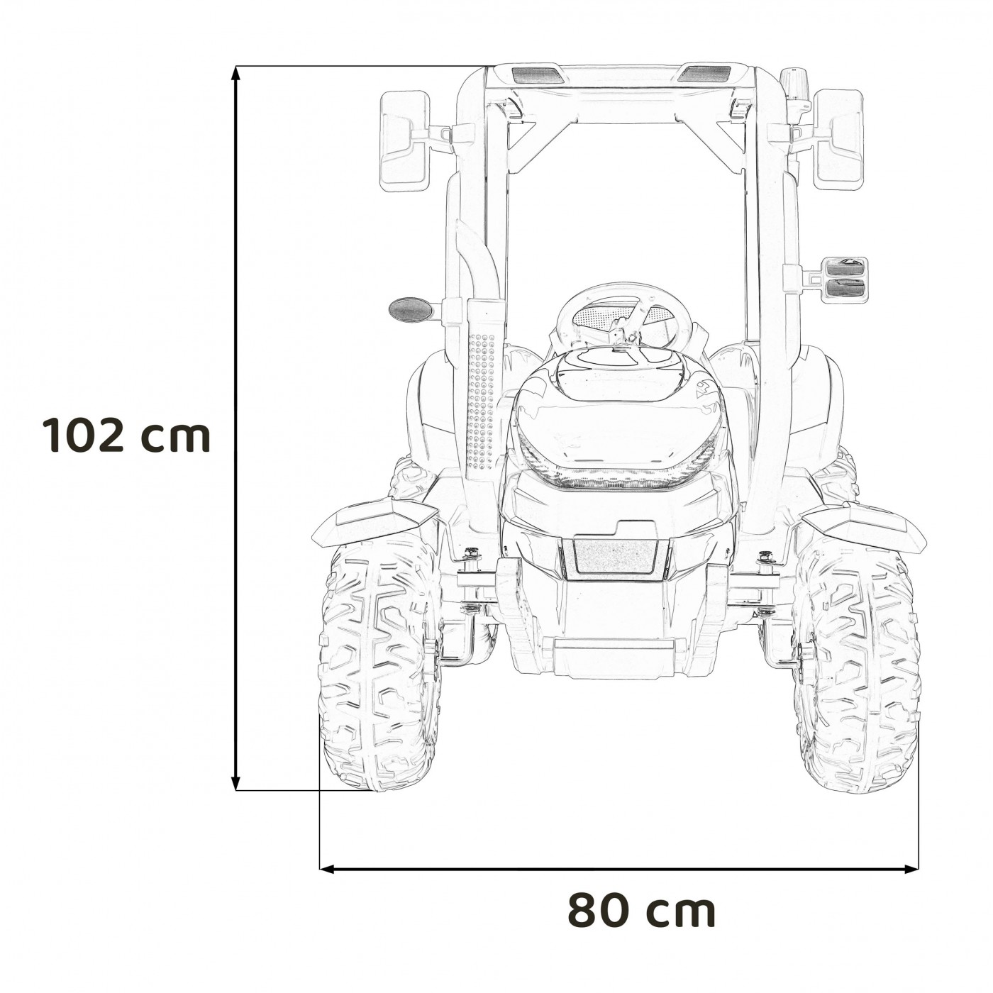 Dětský elektrický traktor BLAST s přívěsem 2x200W zelený - Obrázek 2