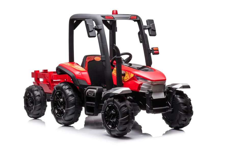 Dětský elektrický traktor s přívěsem BLT červený - Obrázek 2