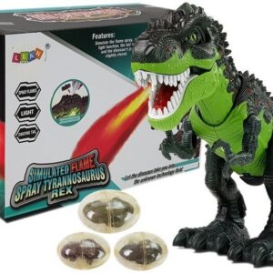 Dinosaurus Tyrannosaurus Rex na baterie se zvukovými efekty zelený