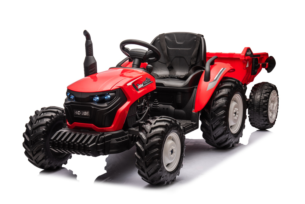 Elektrický traktor s přívěsem pro děti HC-306 24V červený