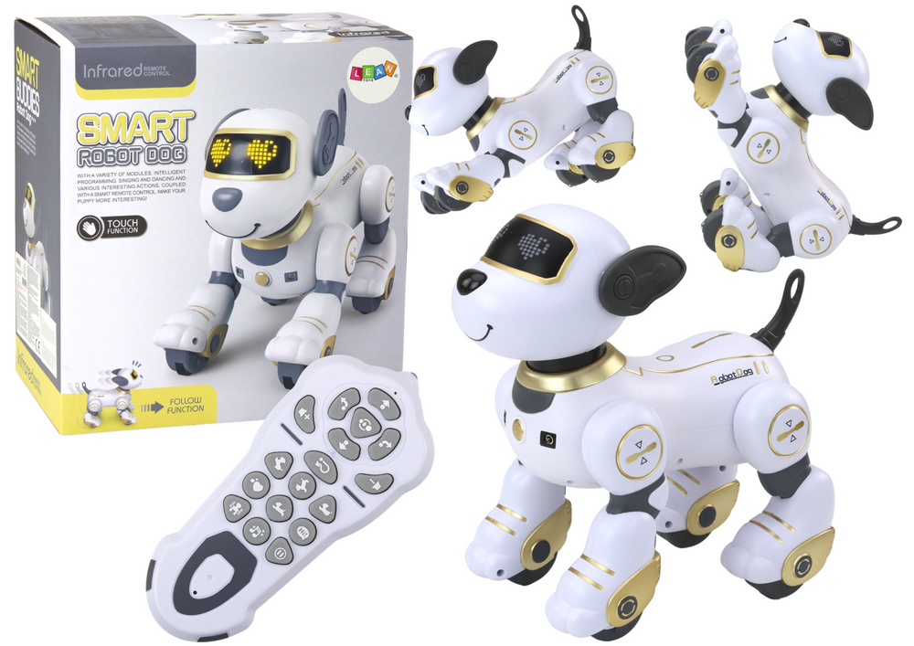 Interaktivní robotický pejsek na dálkové ovládání tančí a plní příkazy zlatý