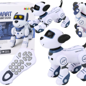 Interaktivní robotický pes na dálkové ovládání tančí a plní příkazy modrý