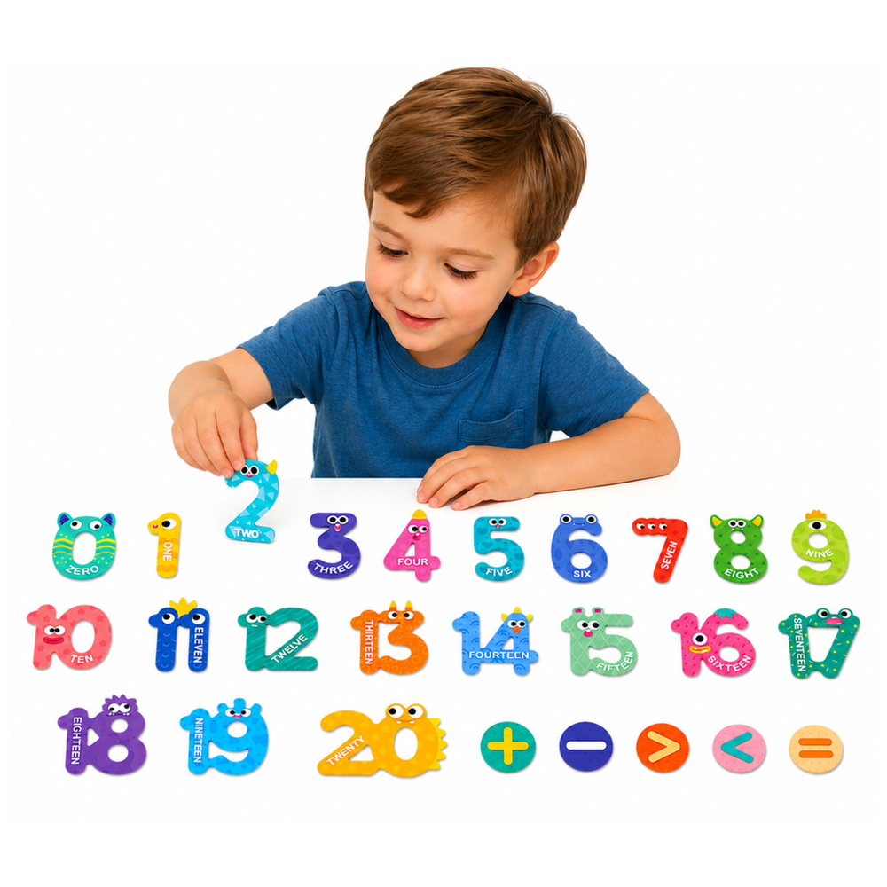 Magnetická sada čísla a matematická znaménka 26 dílků - Obrázek 2