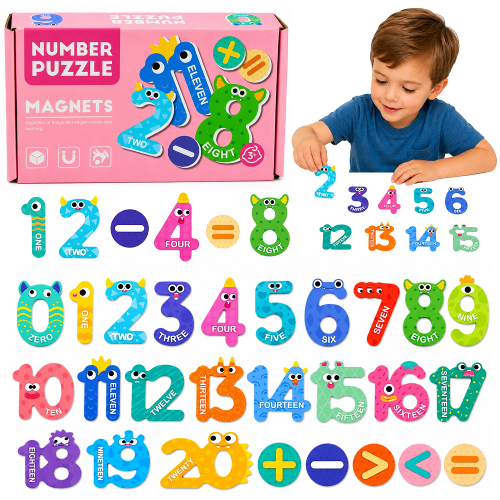 Magnetická sada čísla a matematická znaménka 26 dílků
