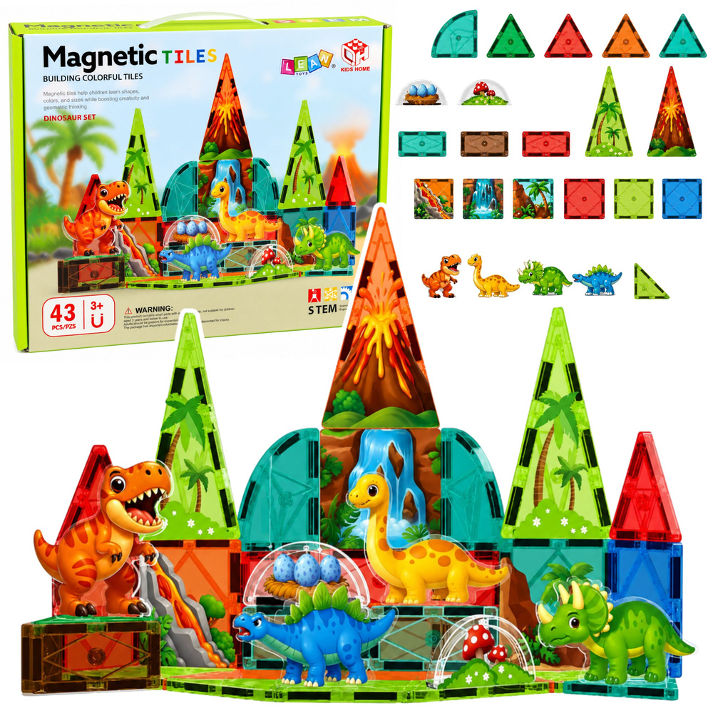 Magnetická stavebnice Dinosauři 43 dílků
