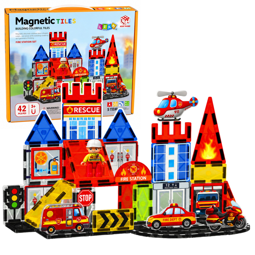 Magnetická stavebnice Hasičská základna 42 dílků
