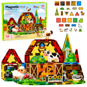 Magnetická stavebnice farma se zvířátky 54 dílků