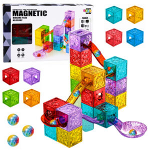 Magnetická stavebnice s kuličkovou dráhou 28 dílků