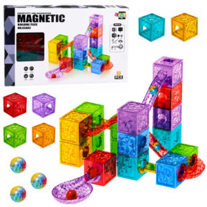 Magnetická stavebnice s kuličkovou dráhou 33 dílků