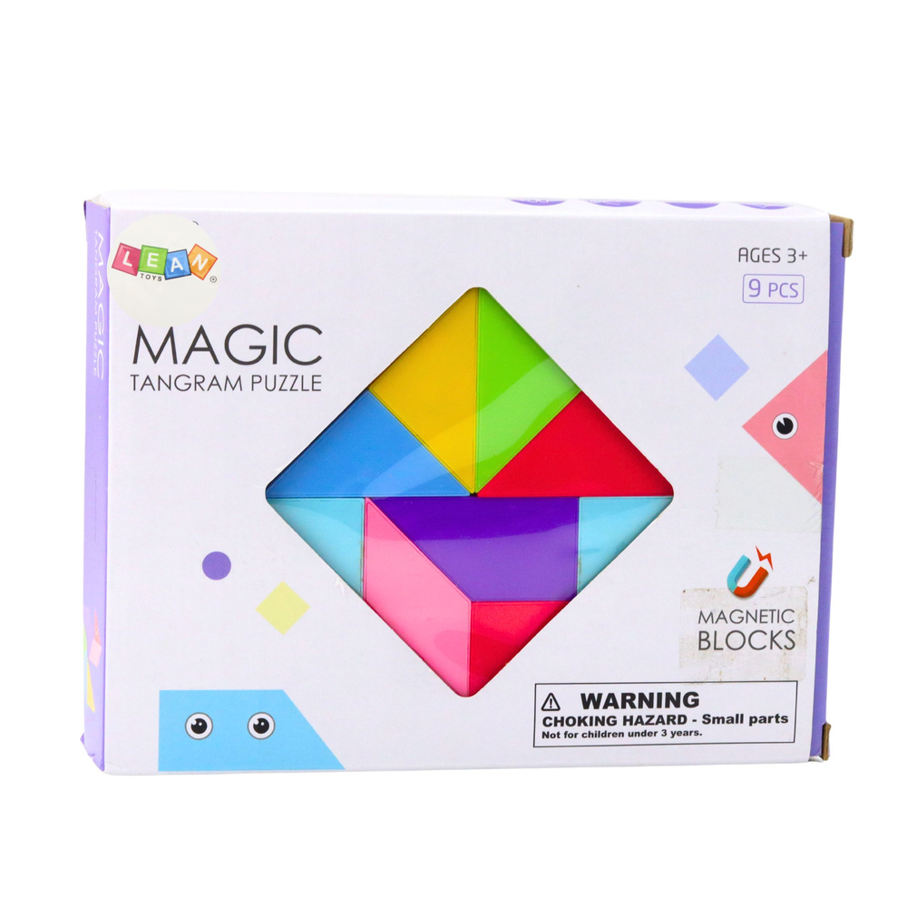 Magnetické kostky Tangram se samolepkami 9 dílků - Obrázek 2