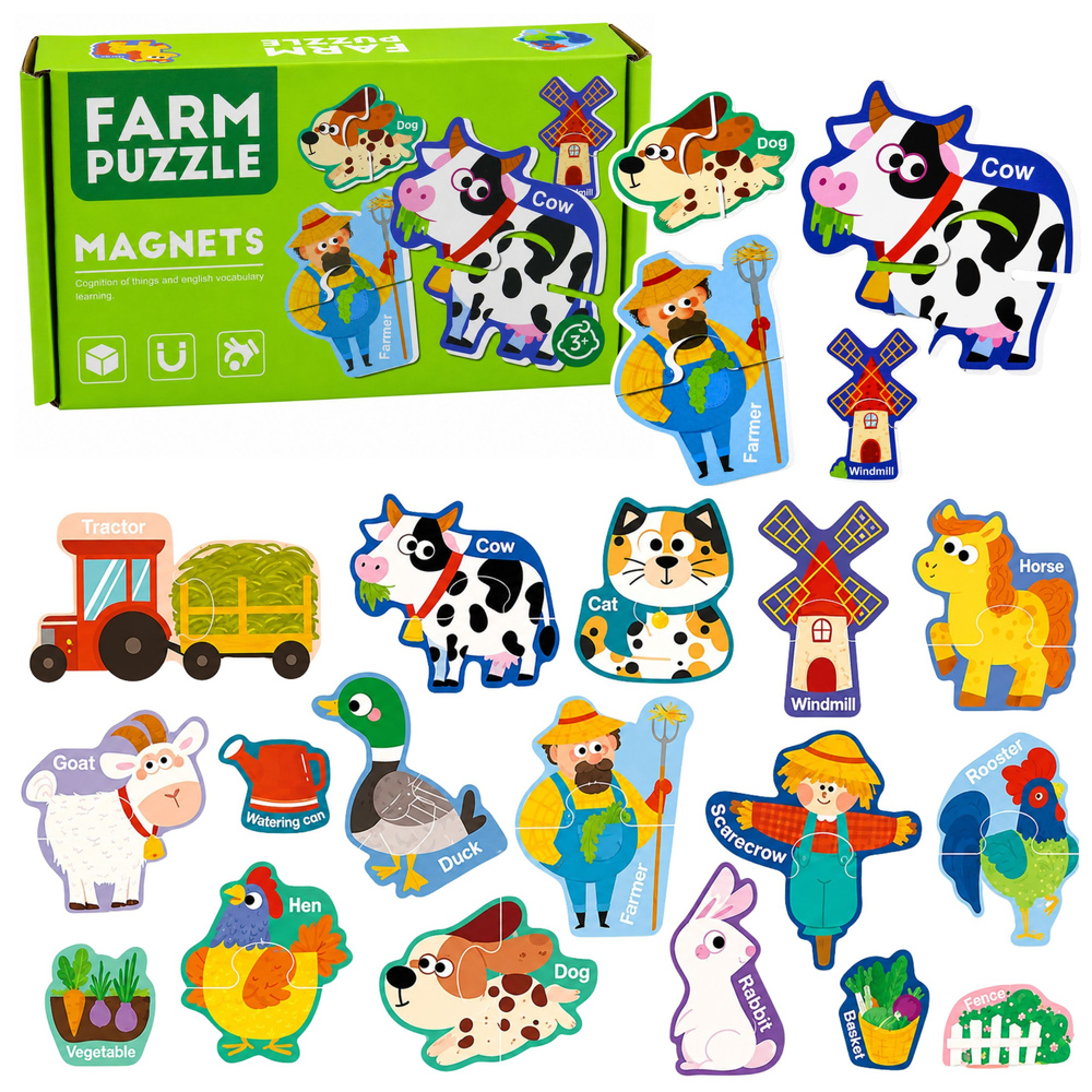 Magnetické puzzle farma 30 dílků