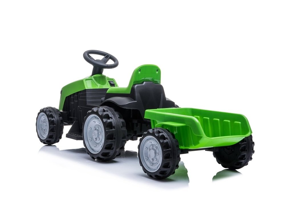 Mamido Dětský elektrický traktor s vlečkou zelený - Obrázek 2