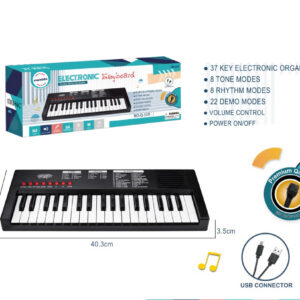 Mamido Dětský keyboard s mikrofonem 37 kláves černý