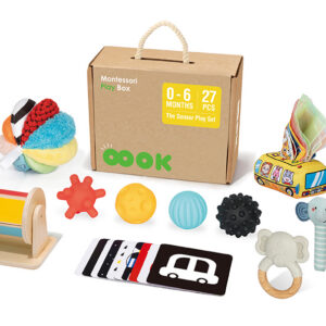 Mamido Montessori Naučný Smyslový box XXL 7v1 pro miminka 0-6 měsíců