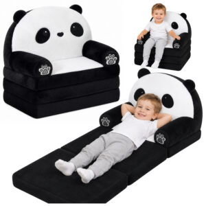 Rozkládací dětské křeslo panda černo-bílá