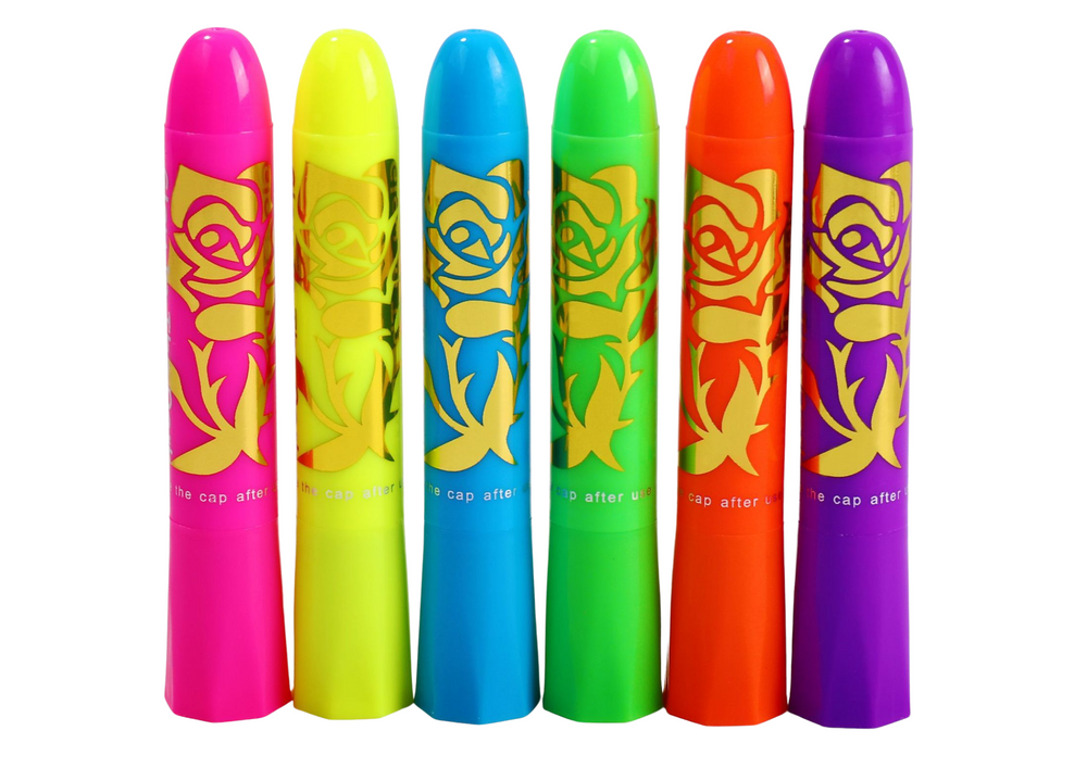 Sada na malování na obličej neonové fluorescenční fixy a pastelky 6 ks - Obrázek 2