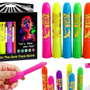 Sada na malování na obličej neonové fluorescenční fixy a pastelky 6 ks