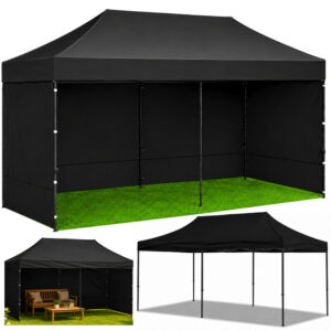 Skládací párty stan 3 × 6 m černý