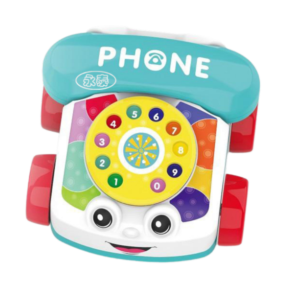 Tahací dětský telefon s otočným číselníkem a kolečky - Obrázek 2