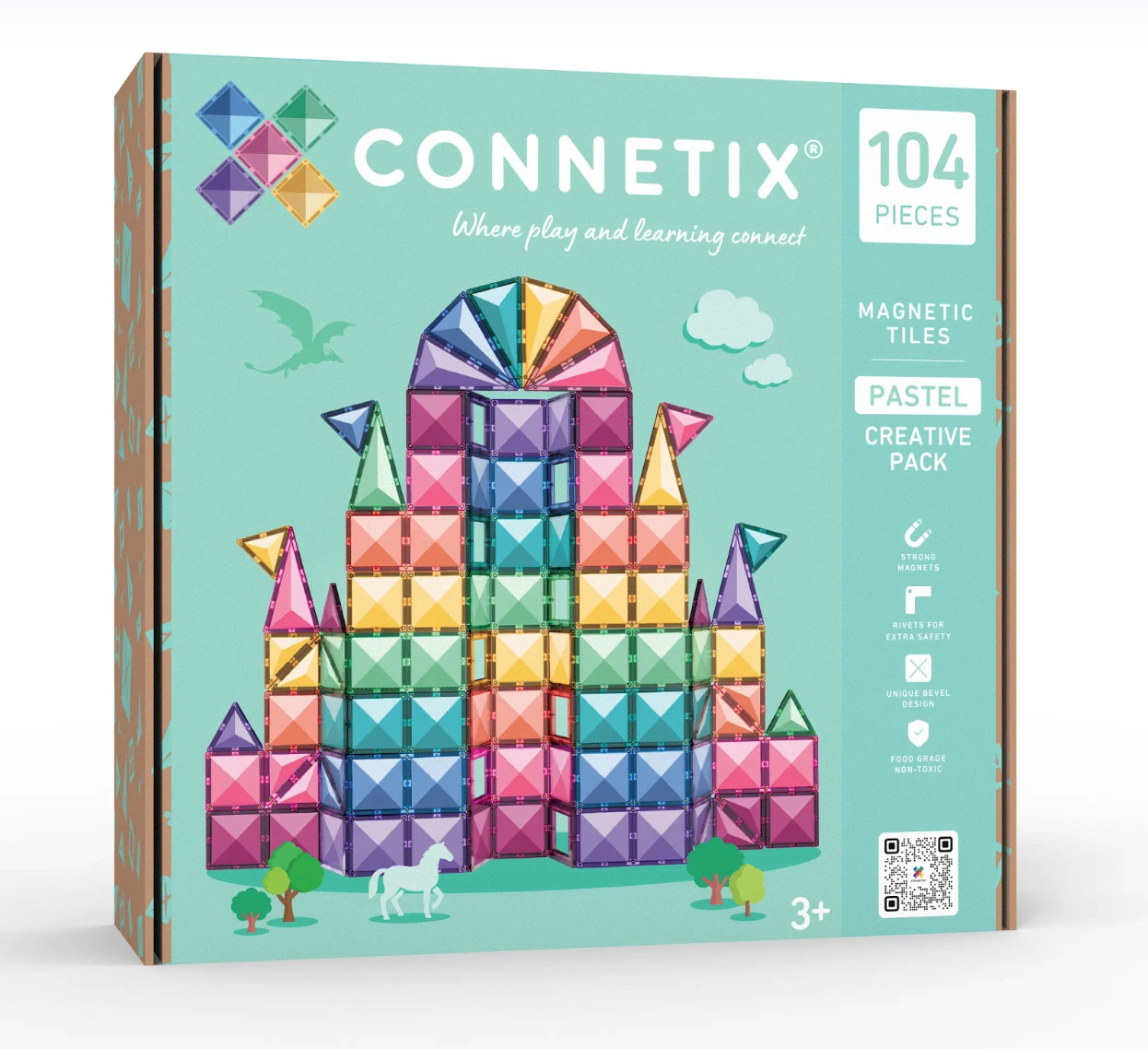 Connetix Connetix Tiles - Magnetická Stavebnice Pastelová 104 ks