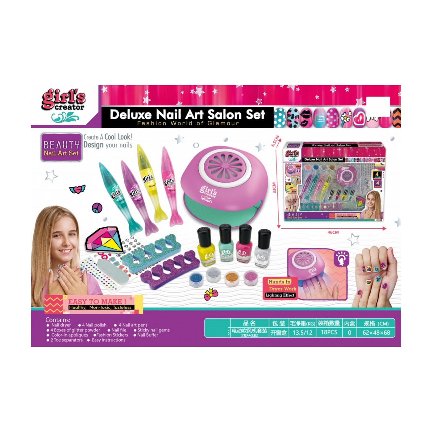 Dětská sada na nehty Nail Art s fixy