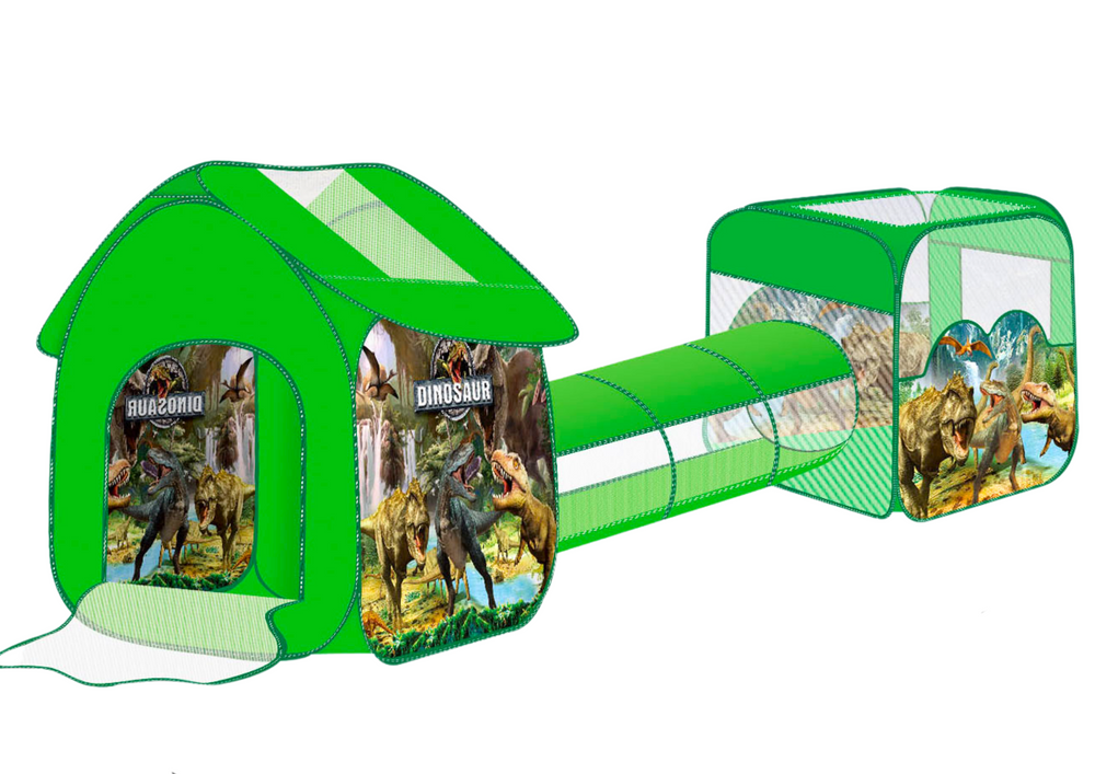 Dětské hřiště 3v1 stan s tunelem dinosauři - Obrázek 2