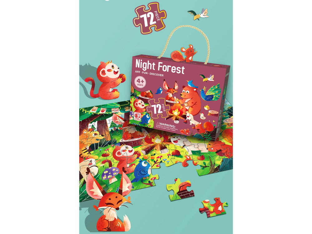 Dětské puzzle lesní zvířátka 72 dílků - Obrázek 2