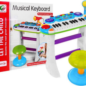 Dětský elektrický keyboard se stolečkem modrý