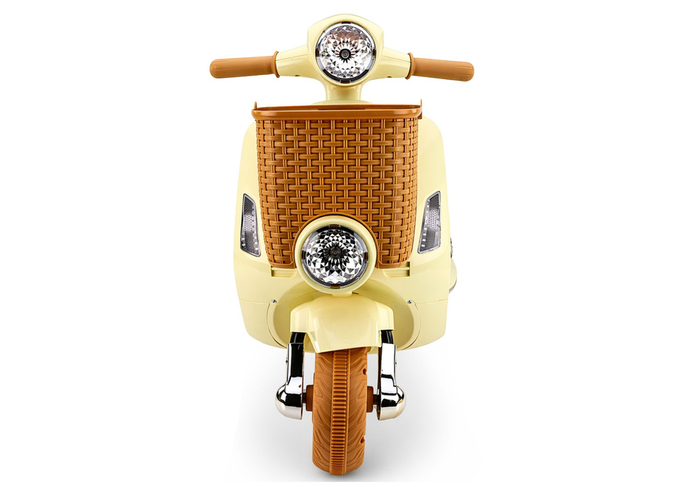Dětský elektrický skútr Vespa 2x35W béžový - Obrázek 2