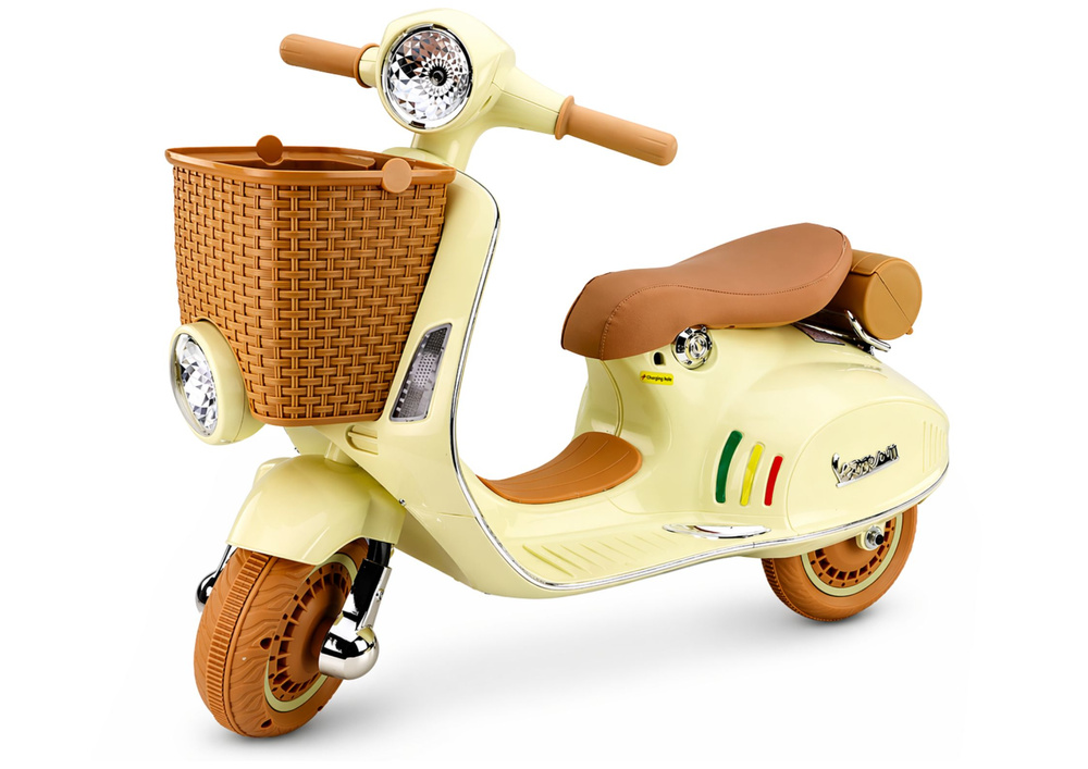 Dětský elektrický skútr Vespa 2x35W béžový