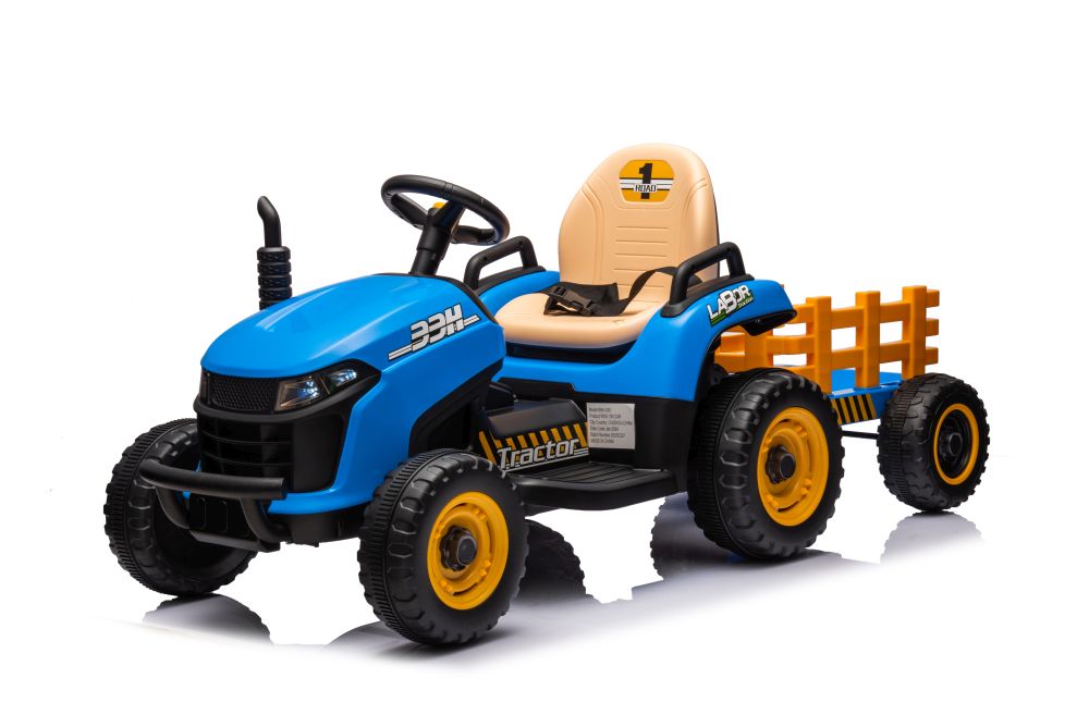 Dětský elektrický traktor BBH-030 s přívěsem modrý - Obrázek 2