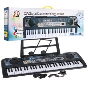 Dětský keyboard s mikrofonem černý
