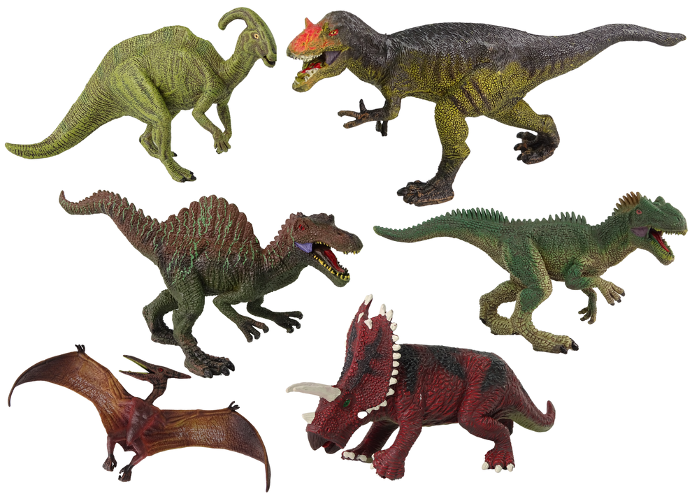 6ks Modely velkých dinosauřích figurek