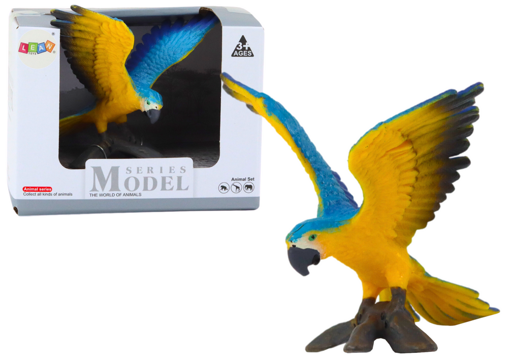 Figurka papouška Ara ararauna 7 cm modro-žlutá