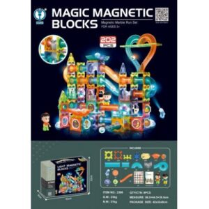 Magnetická svítící stavebnice kuličková dráha 202 dílů