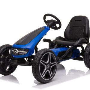 Mamido Dětská šlapací motokára Mercedes XMX610 modrá | ECO kůže | Polohovatelné sedadlo