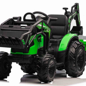 Mamido Dětský elektrický traktor bagr s přívěsem Strong RC EVA kola 12V10Ah zelený