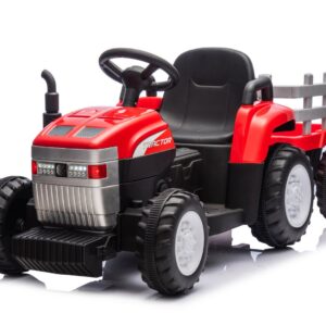 Mamido Dětský elektrický traktor s vlečkou Farm 24V 2x45W červený