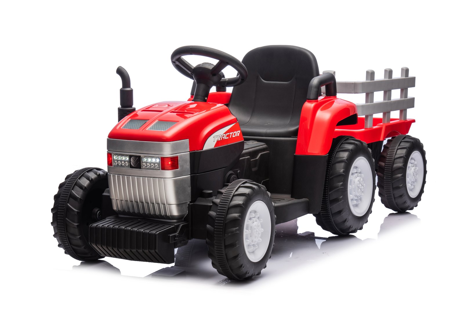 Mamido Dětský elektrický traktor s vlečkou Farm 24V 2x45W červený